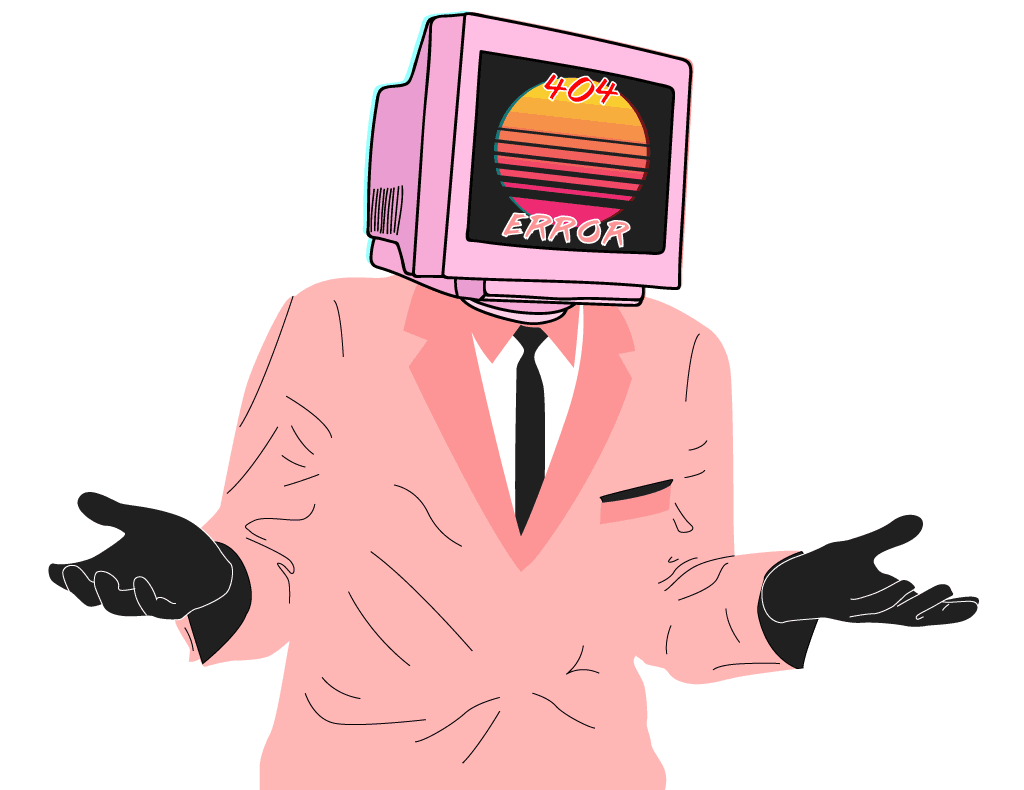 Person with a CRT head shrugging