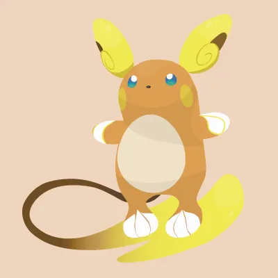 Alolan Raichu, illustration by Walid Sodki