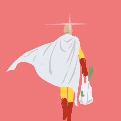 Saitama, illustration by Walid Sodki