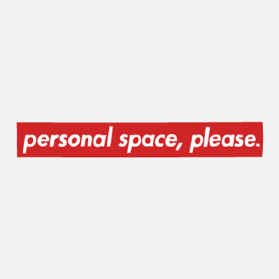 Image showing the text Personal space, please