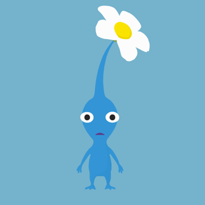 Illustration of a blue Pikmin